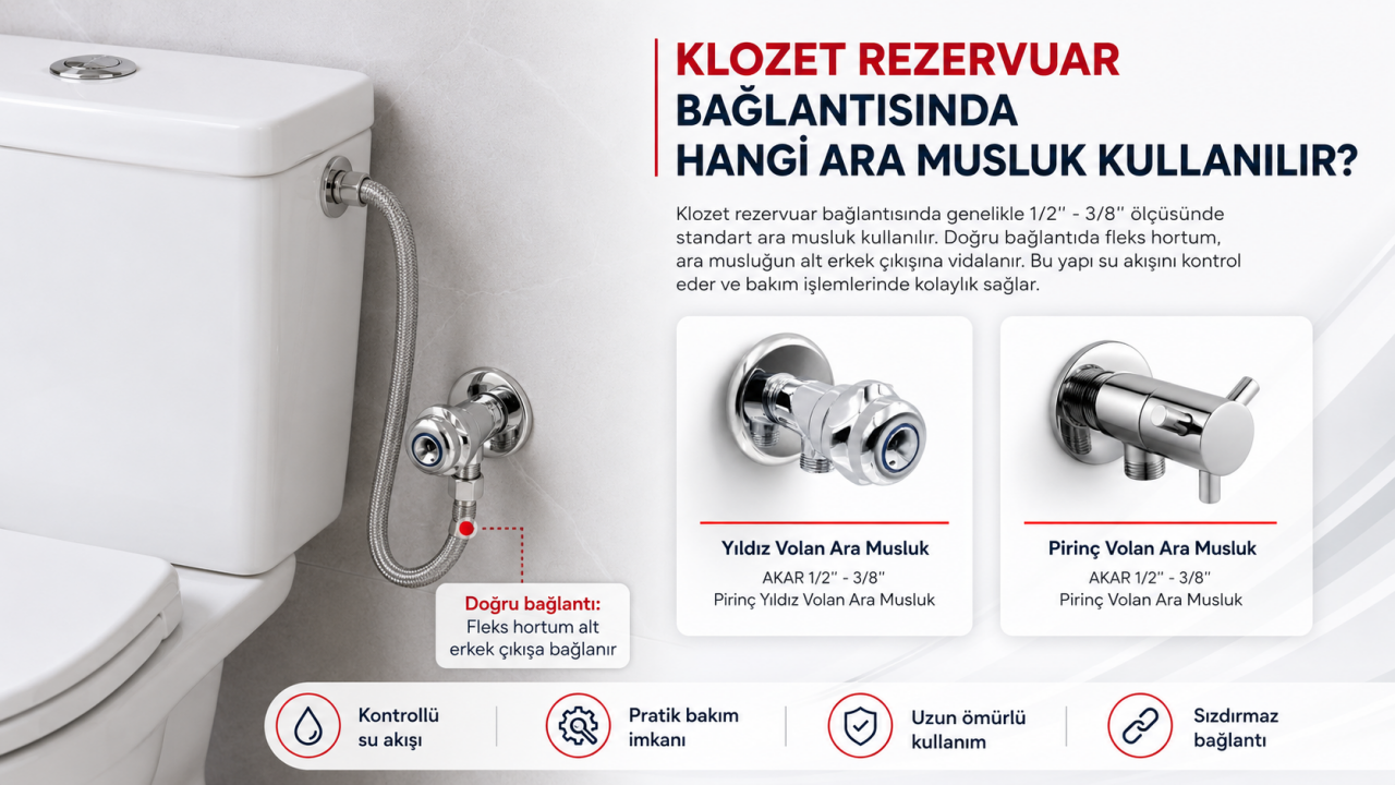 Klozet Rezervuar Bağlantısında Hangi Ara Musluk Kullanılır?