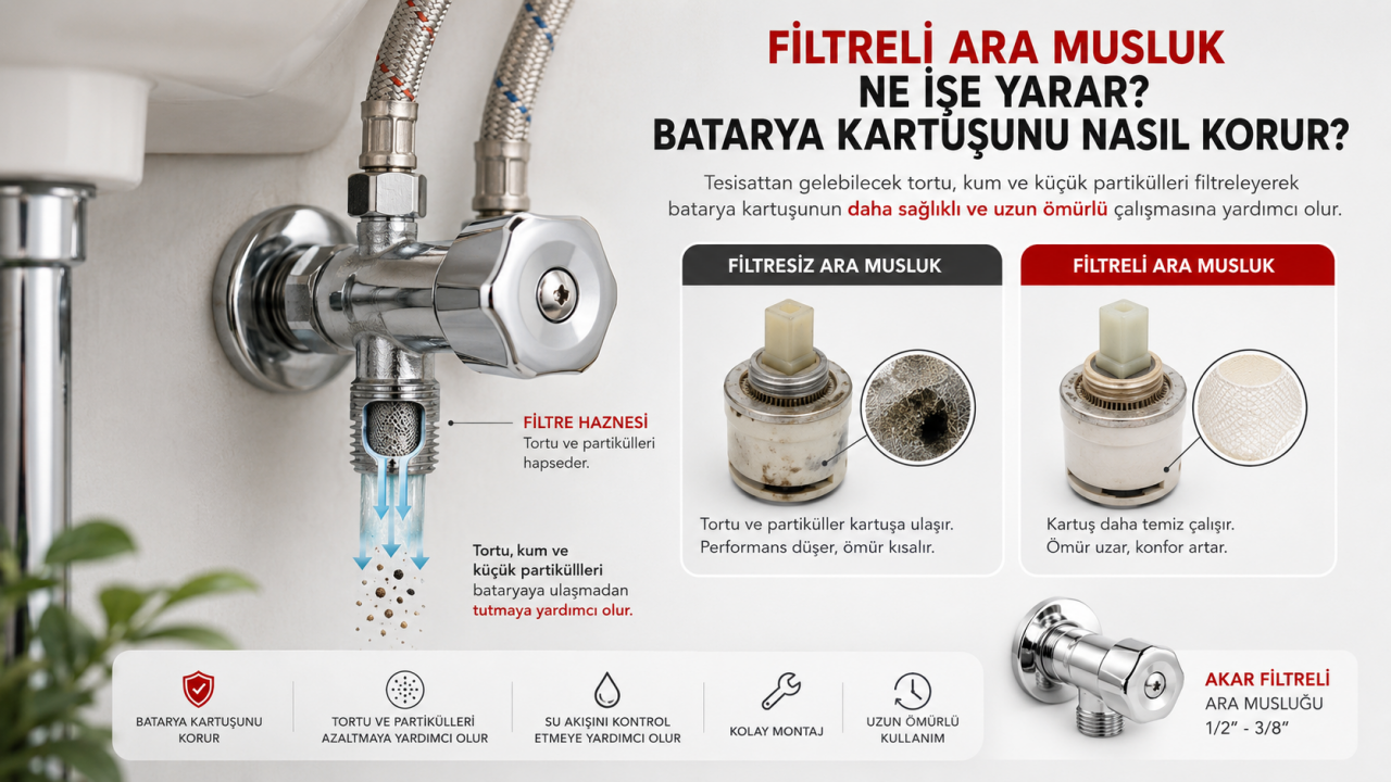 Filtreli Ara Musluk Ne İşe Yarar? Batarya Kartuşunu Nasıl Korur?