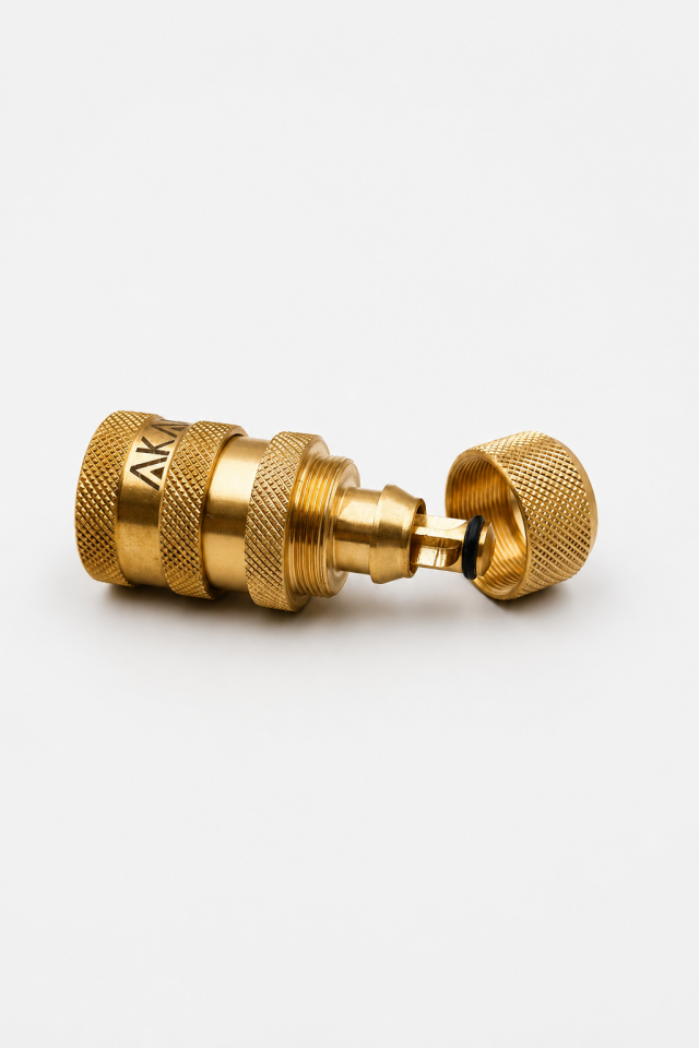 Akar 1/2” Otomatik Hortum Bağlantısı Stoplu Pirinç