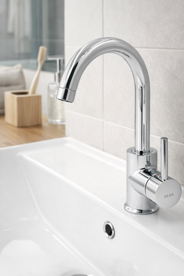 Mix Lavabo Bataryası - Venüs Serisi - Pirinç Kol ( Baston Borulu )