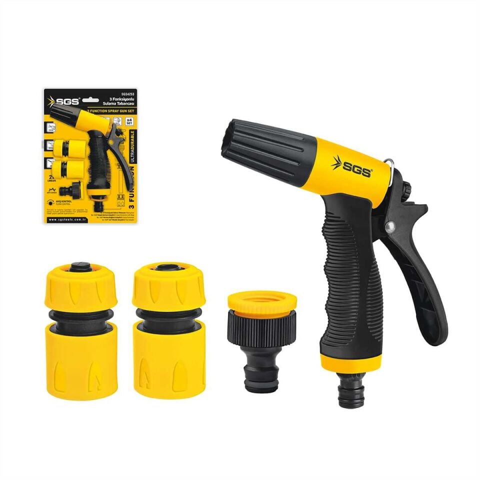 3 FONKSİYONLU SULAMA TABANCASI (4 PARÇA SET)