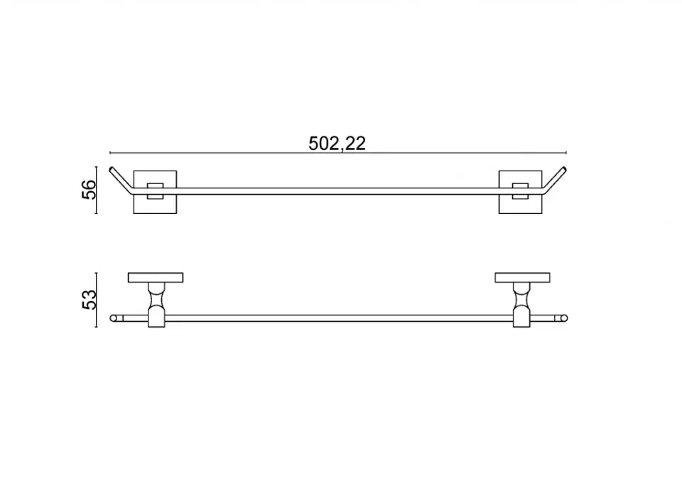 Kumru Uzun Havluluk 50 cm Krom