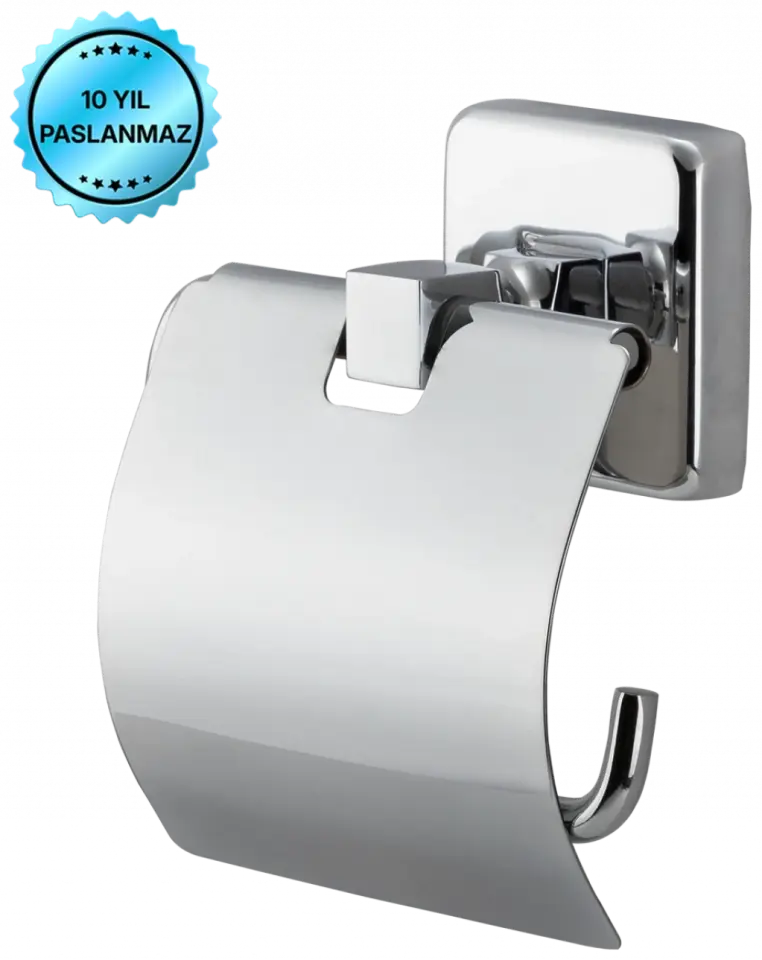 Kumru Kapaklı Tuvalet Kağıtlığı Krom