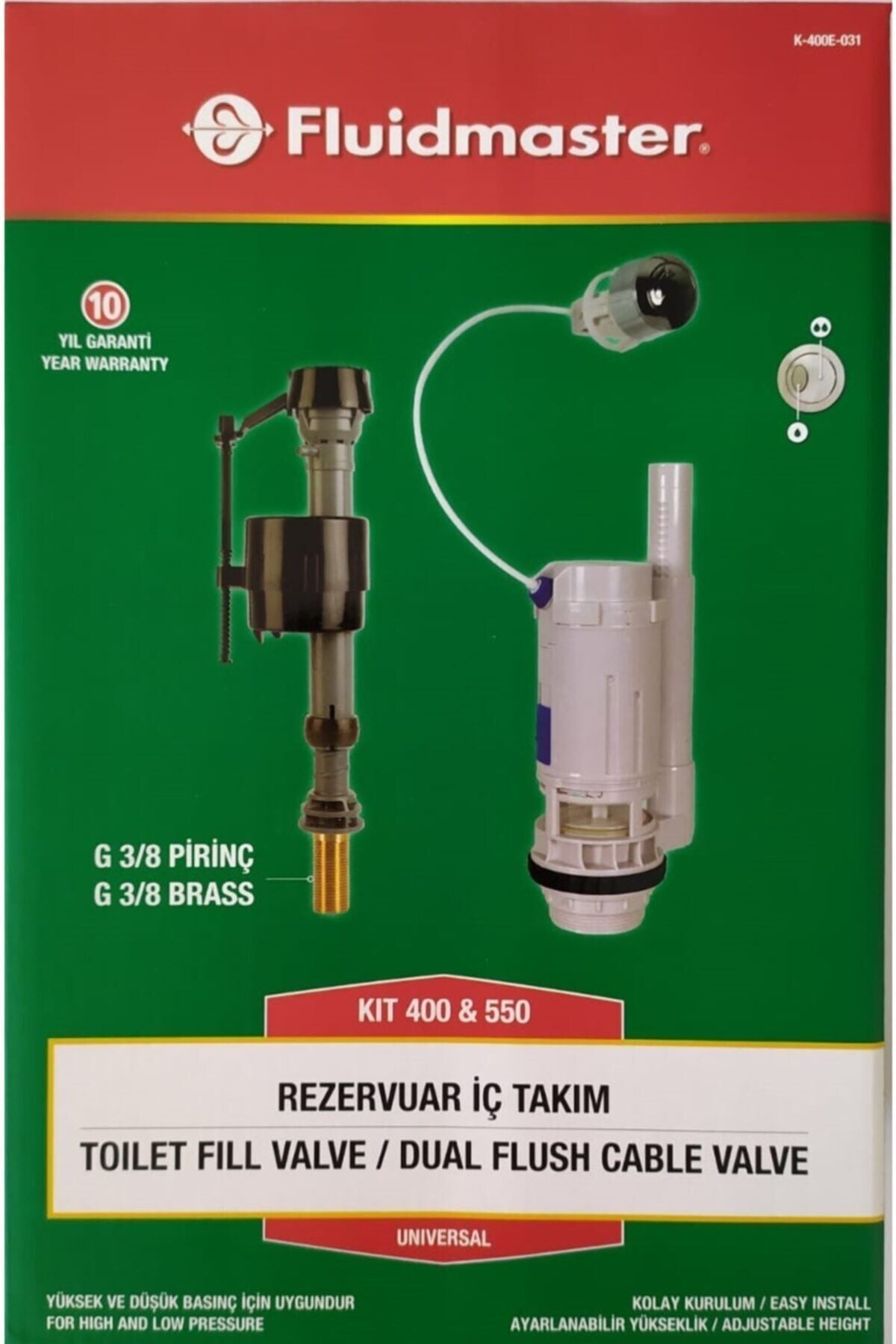 Fluidmaster K-400E-031 400 & 550 Rezervuar İç Takım Kiti