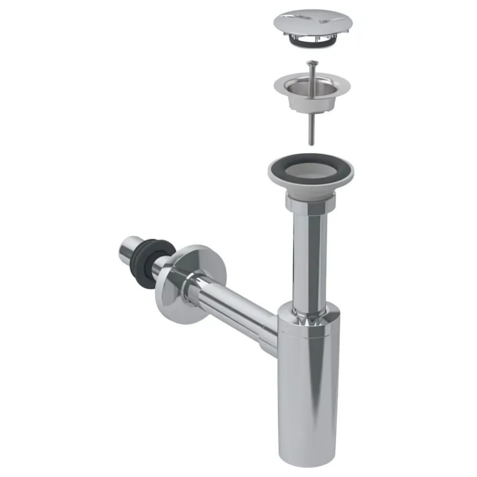 Geberit Lavabo Sifonu Seti T Tipi Parlak Krom